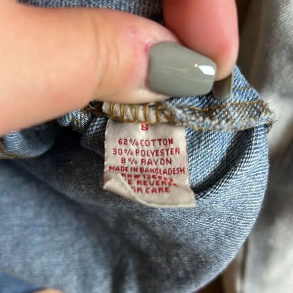 Brooklyn Cloth Distressed Acid Wash 90s Look Denim Jacket Size Small - Picture 7 of 8